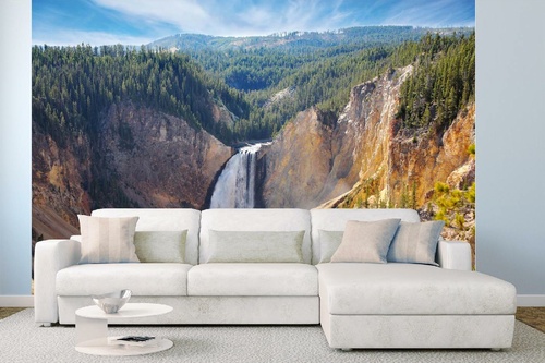 Vlies Fototapete - Wasserfälle in Yellowstone 375 x 250 cm